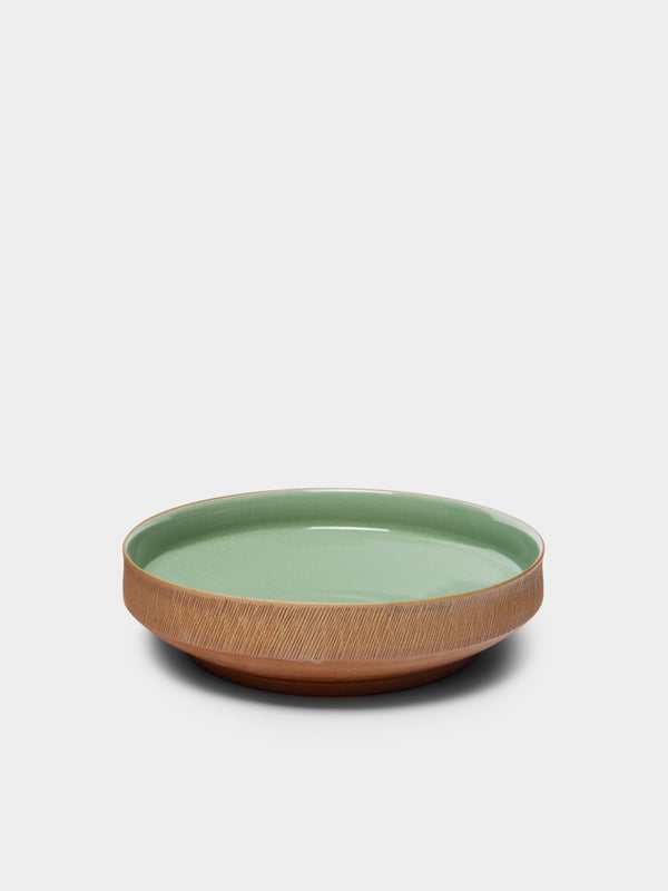 Kim Pan-ki - Comb Pattern Celadon Serving Dish -  - ABASK