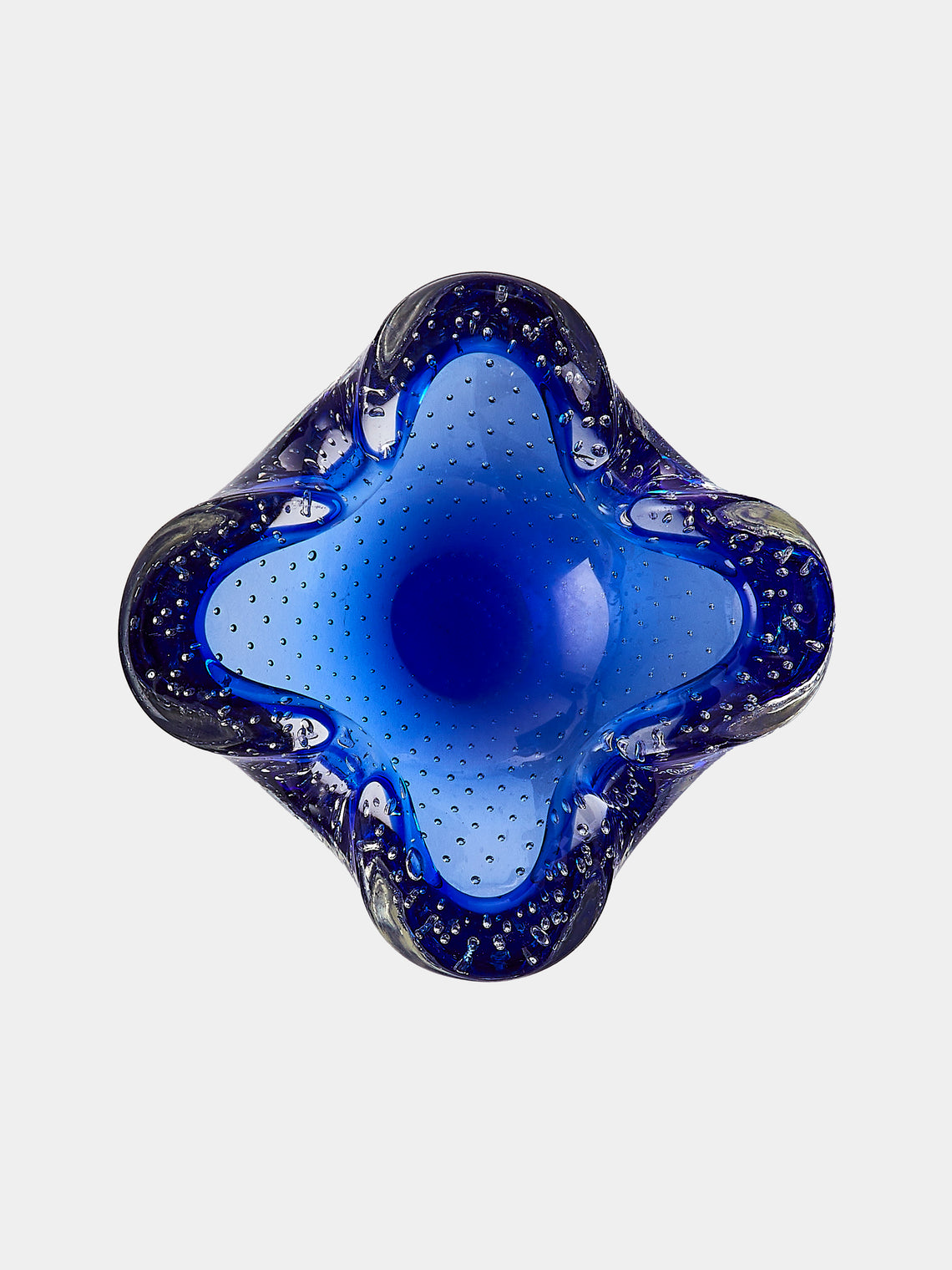 Antique and Vintage - Mid-Century Glass Ashtray - Blue - ABASK