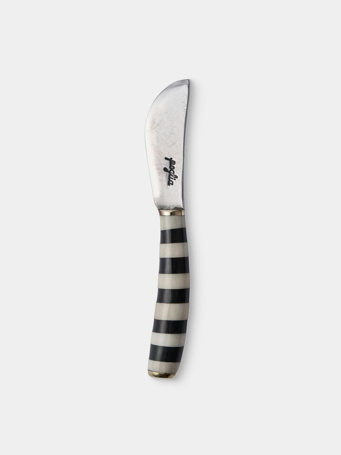 Poglia - | Set of 2 | Horn and Bone Butter Spreaders - Black - ABASK