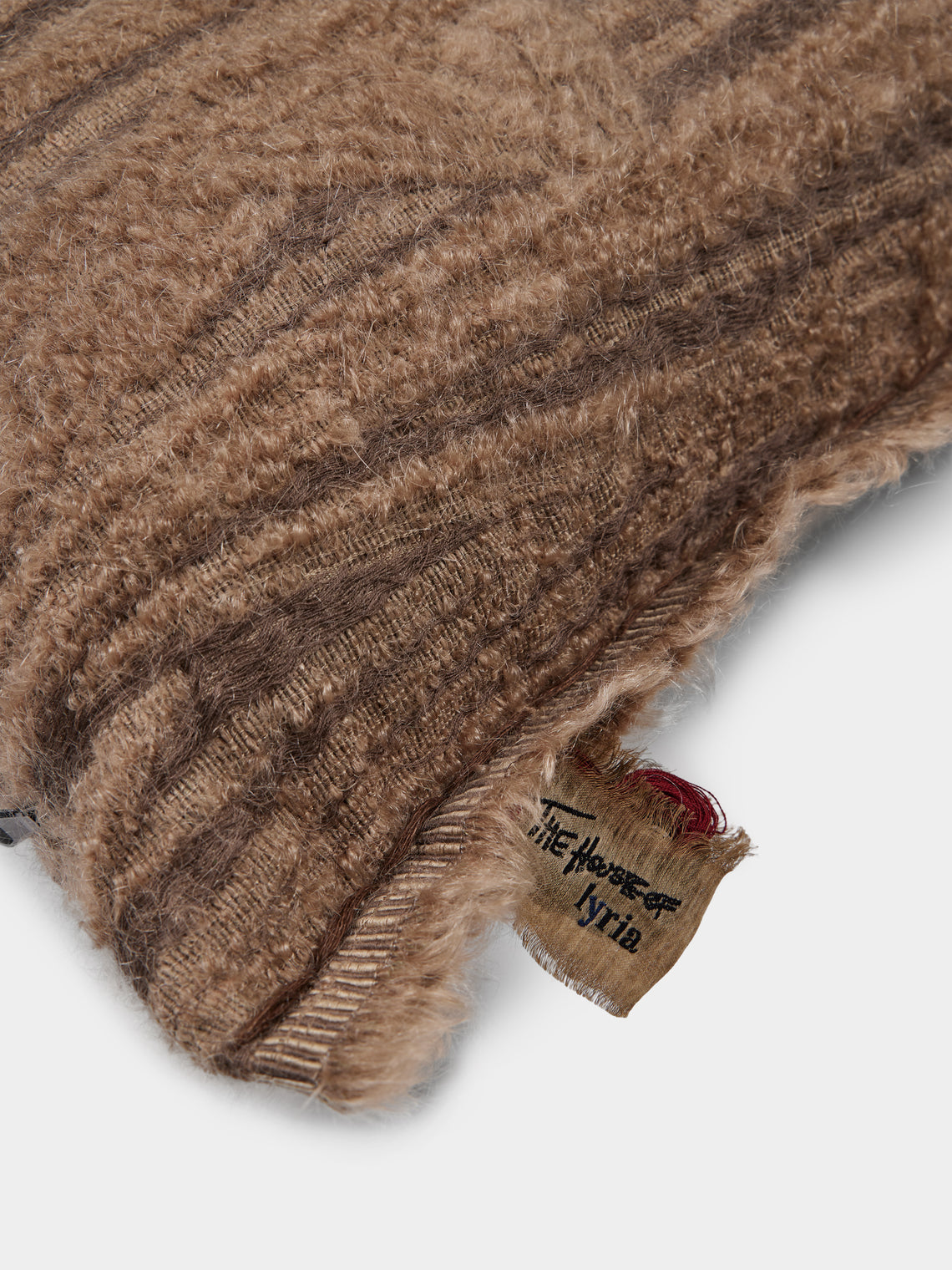 The House of Lyria - Abibo Mohair and Cotton Cushion (21.5in/55cm) - Beige - ABASK