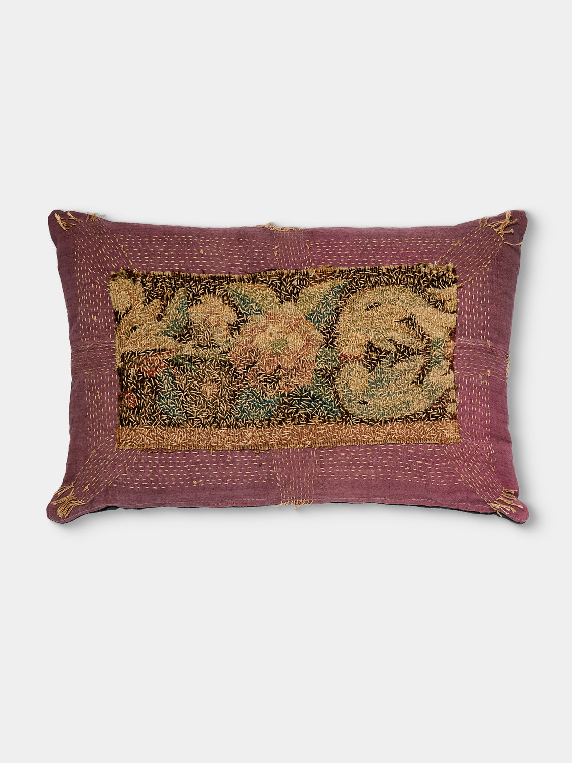 By Walid - 17th-Century French Tapestry Linen Pillow (23.5in/60cm) - Multiple - ABASK - 