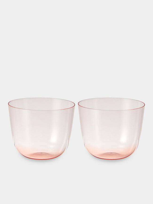 Lobmeyr - | Set of 2 | Alpha Crystal Tumblers - Pink - ABASK - 