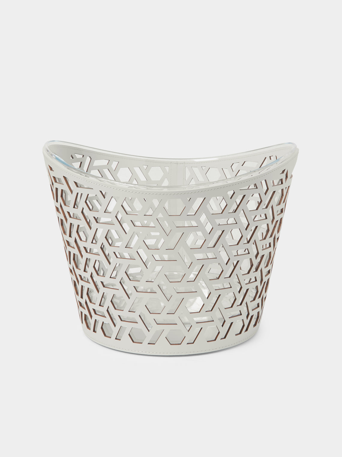 RUDI - Cortina Leather Large Champagne Bucket - White - ABASK - 