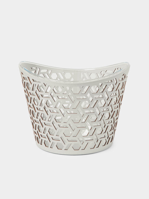 RUDI - Cortina Leather Large Champagne Bucket - White - ABASK - 