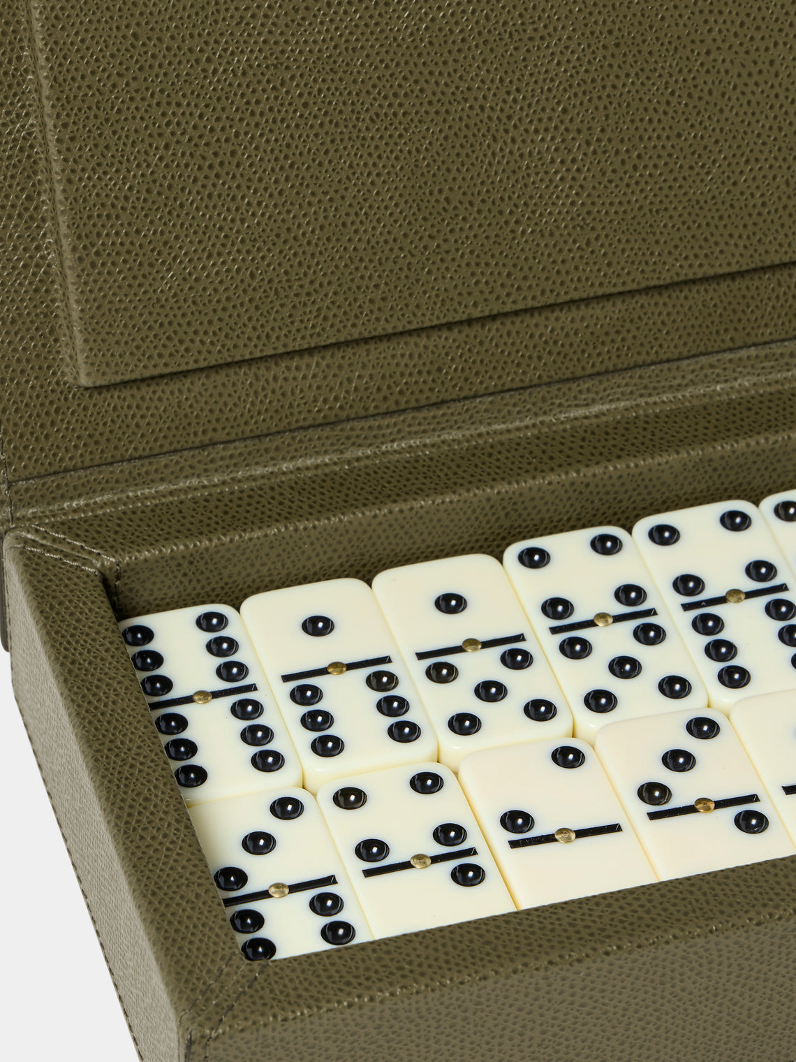 Giobagnara - Parma Leather Dominoes Set - Green - ABASK