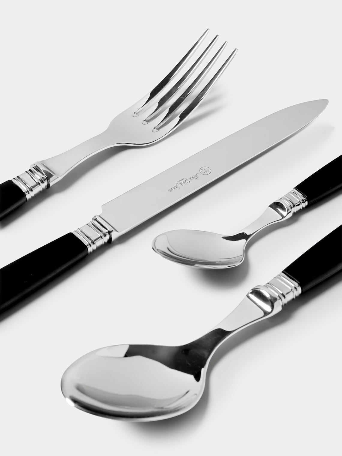 Alain Saint-Joanis - | Set of 4 Pieces | Empire Resin Dinner Cutlery - Black - ABASK