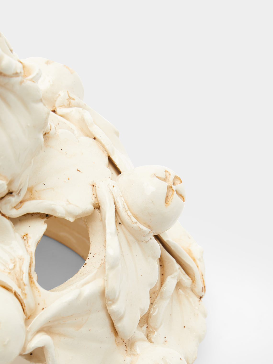 Antique and Vintage - 1940s Floral Relief Ceramic Vases (Set of 2) -  - ABASK