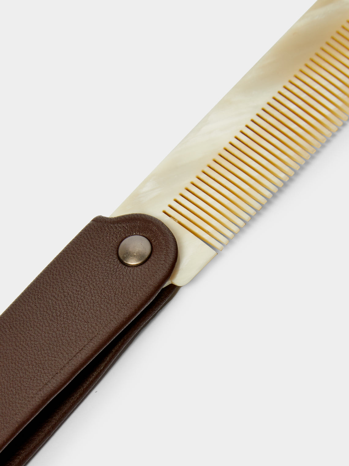 Lorenzi Milano - Leather Folding Pocket Comb -  - ABASK