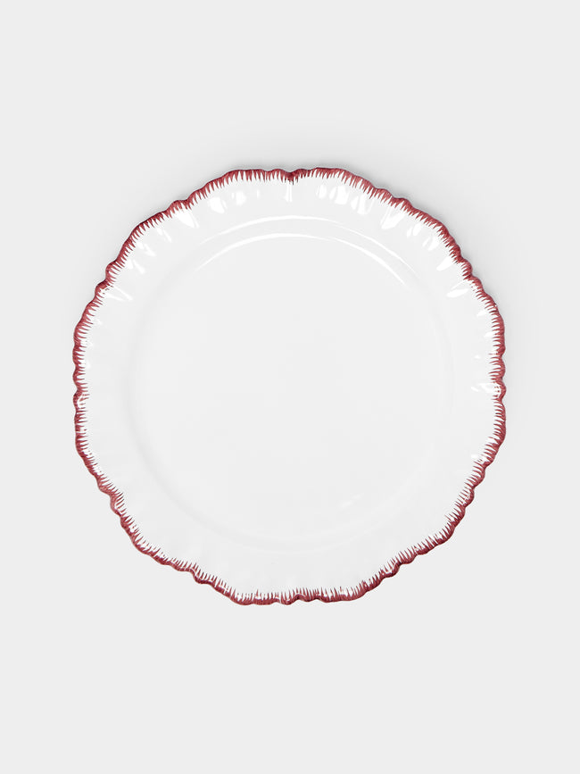 Atelier Soleil - Combed Edge Hand-Painted Ceramic Dinner Plates (Set of 4) -  - ABASK - 