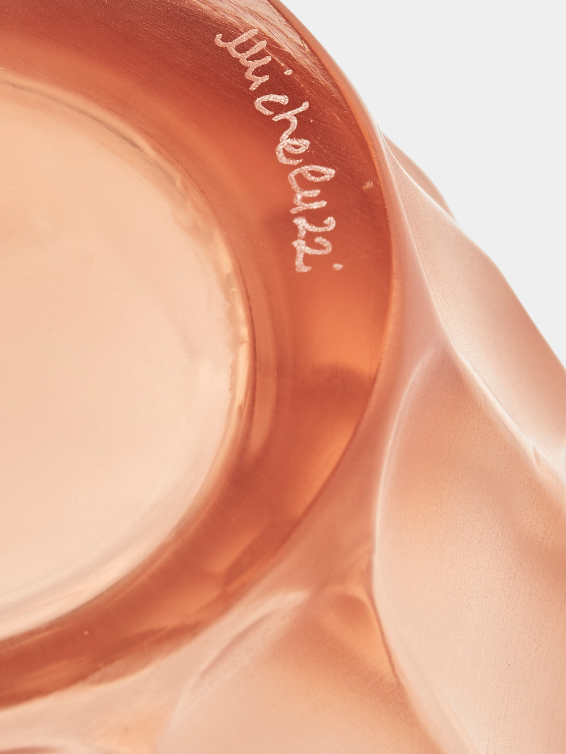 Micheluzzi Glass - Goccia Rose Bamboo Hand-Blown Murano Glass Vase (9.5in/24cm) - Orange - ABASK