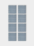 Chamois - | Set of 8 | Stripe Block-Printed Cotton Napkins - Blue - ABASK - 