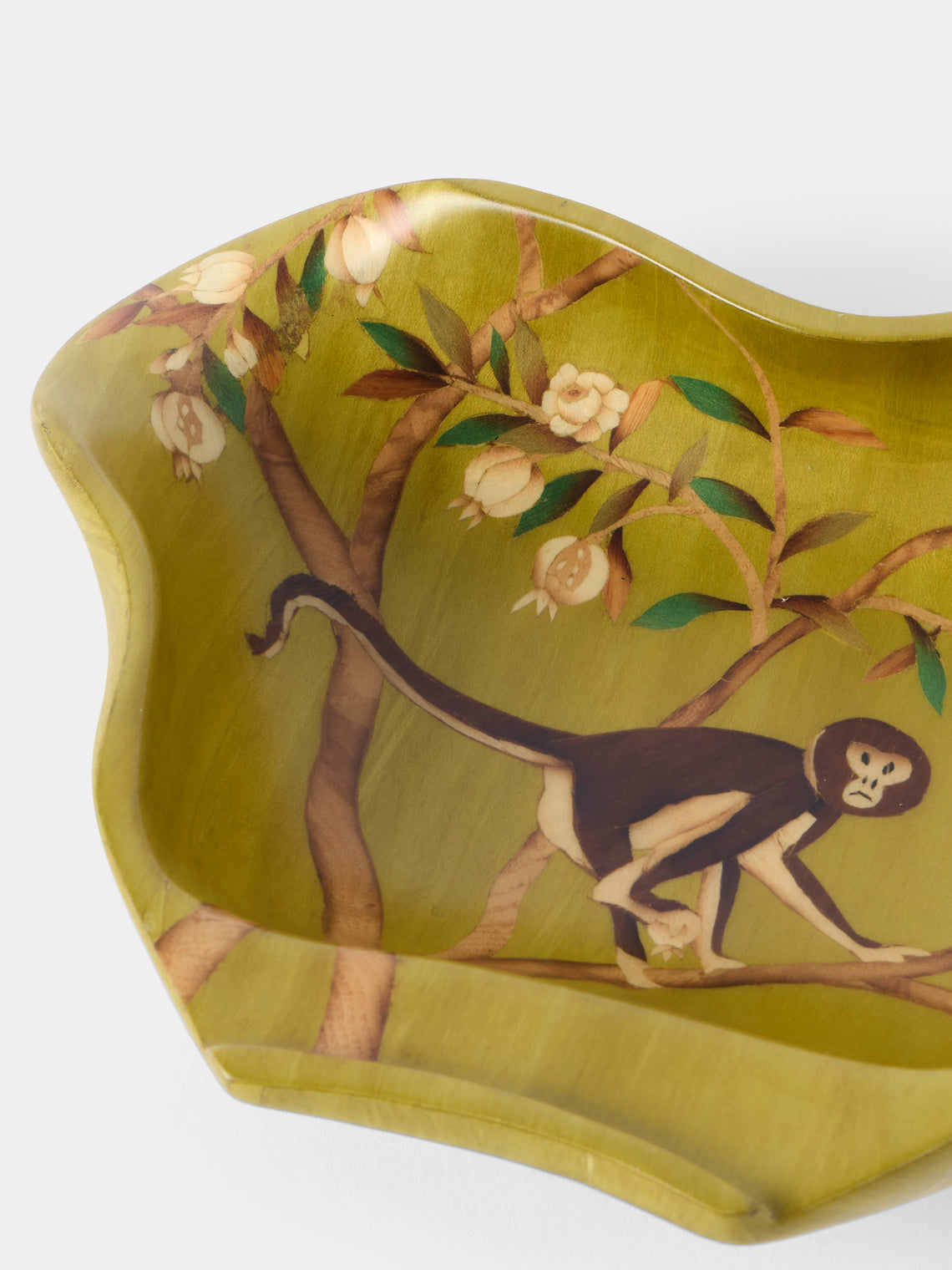 Silvia Furmanovich - Monkeys Marquetry Wood Abstract Vide Poche (8in/20.5cm) - Multiple - ABASK