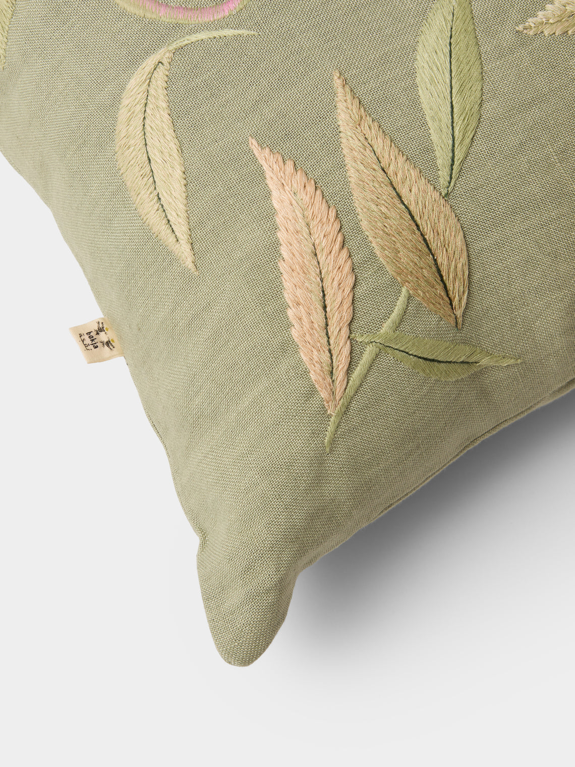 Bokja - Hummingbird Embroidered Linen Cushion (35.5in/90cm) - Multiple - ABASK