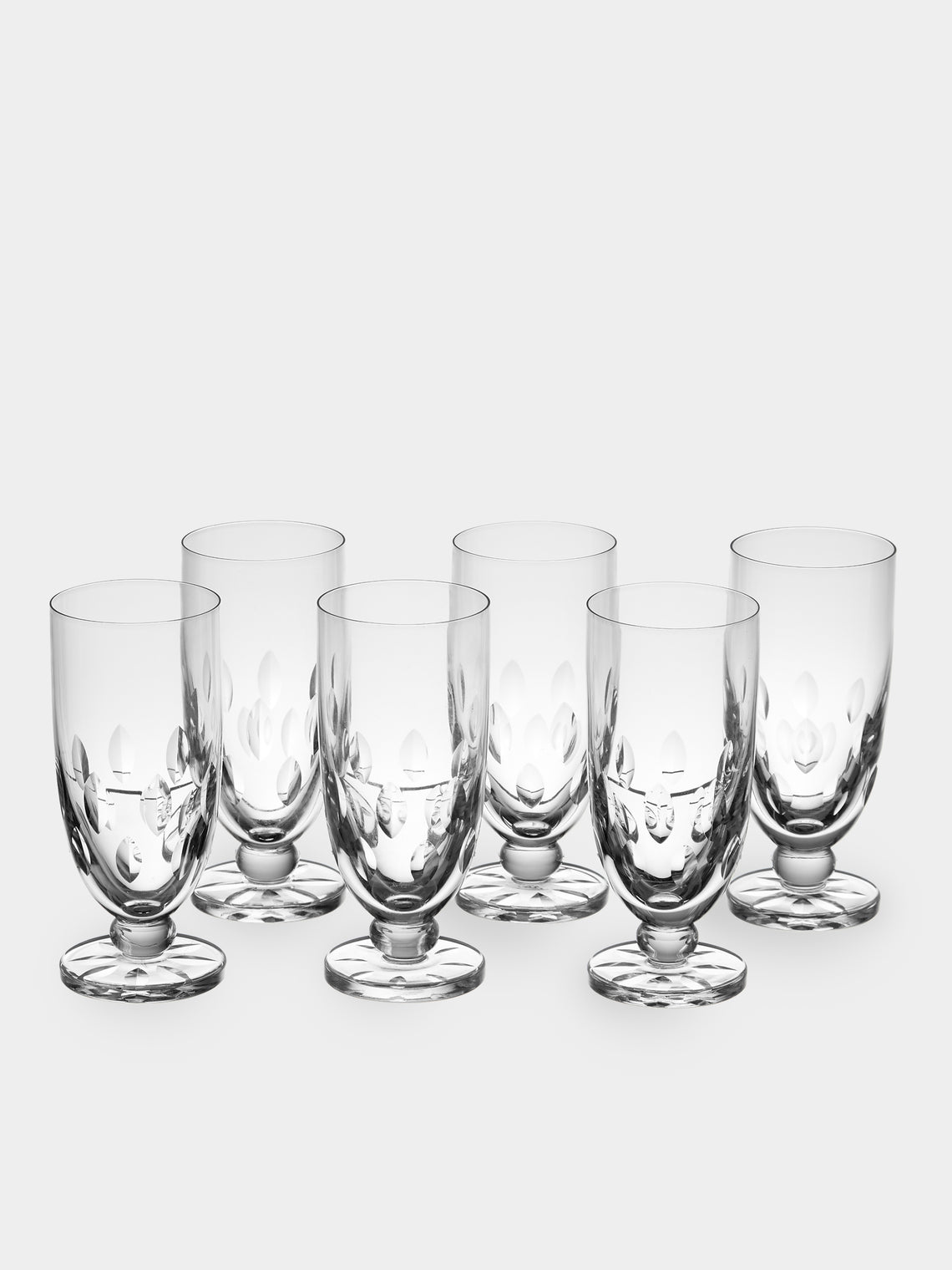 Antique and Vintage - Mid-Century Lalique Bocage Crystal Champagne Flutes (Set of 6) - Clear - ABASK 