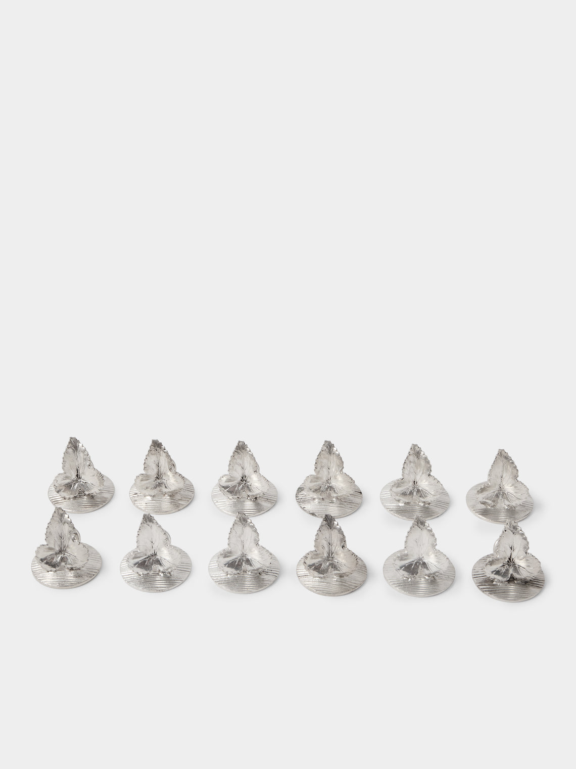 Antique and Vintage - | Set of 12 | 1970 Christofle Silver-Plated Name Card Holders - Silver - ABASK - 
