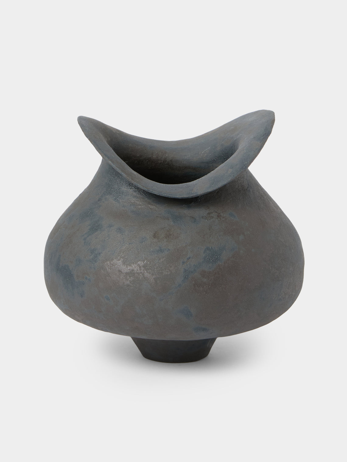 By Raffaella - Adelina Hand-Coiled Stoneware Vase (8in/20cm) - Gray - ABASK - 
