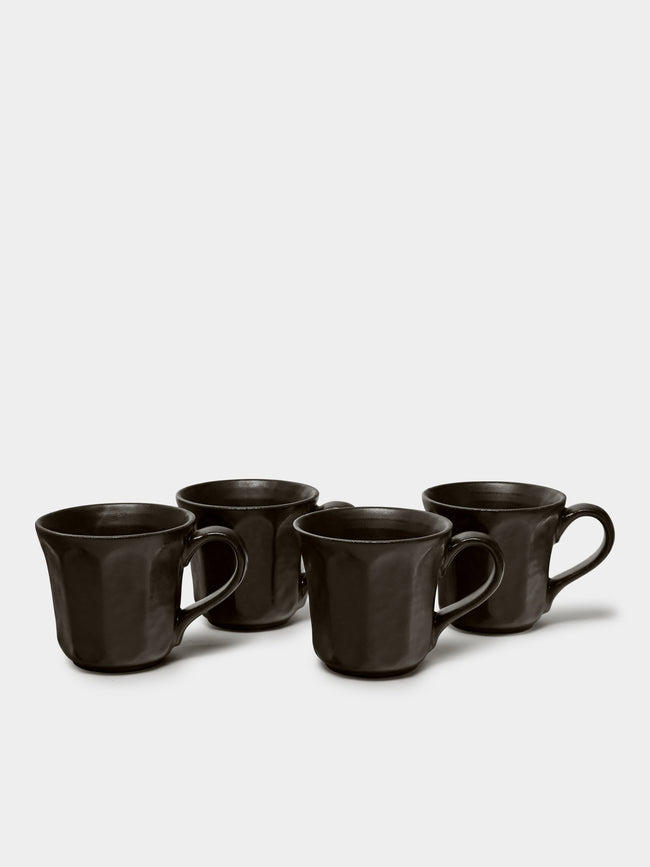 Kaneko Kohyo - Rinka Ceramic Mugs (Set of 4) - Black - ABASK