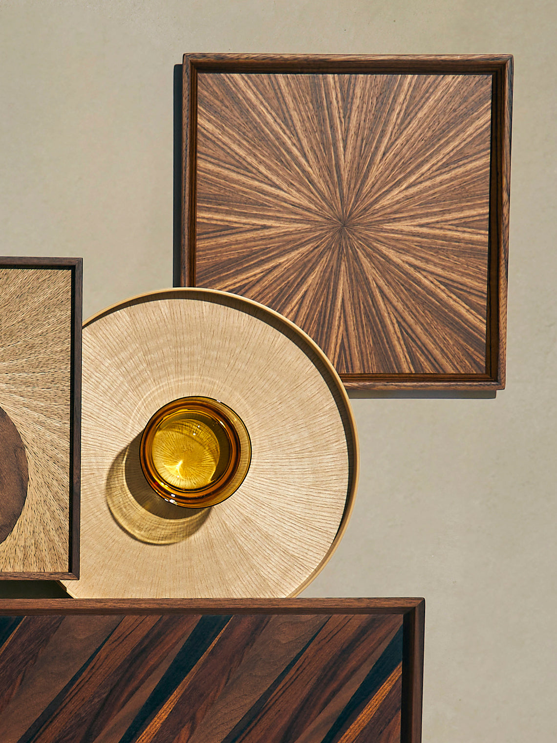 Mori Kougei - Poke Zebra Wood Square Tray (10.5in/26.5cm) - Brown - ABASK