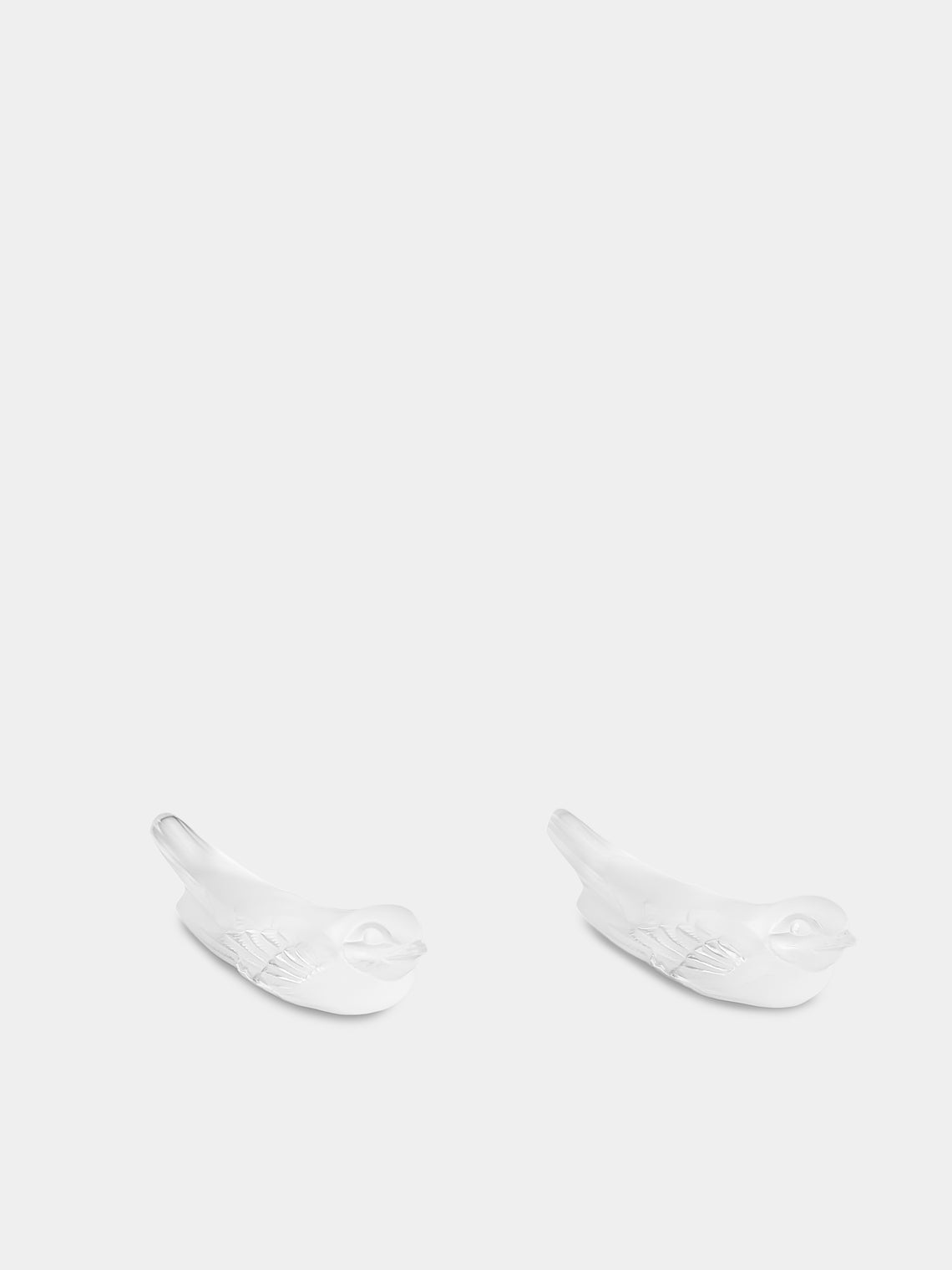 Lalique - | Set of 2 | Swallow Crystal Knife Rests - Clear - ABASK