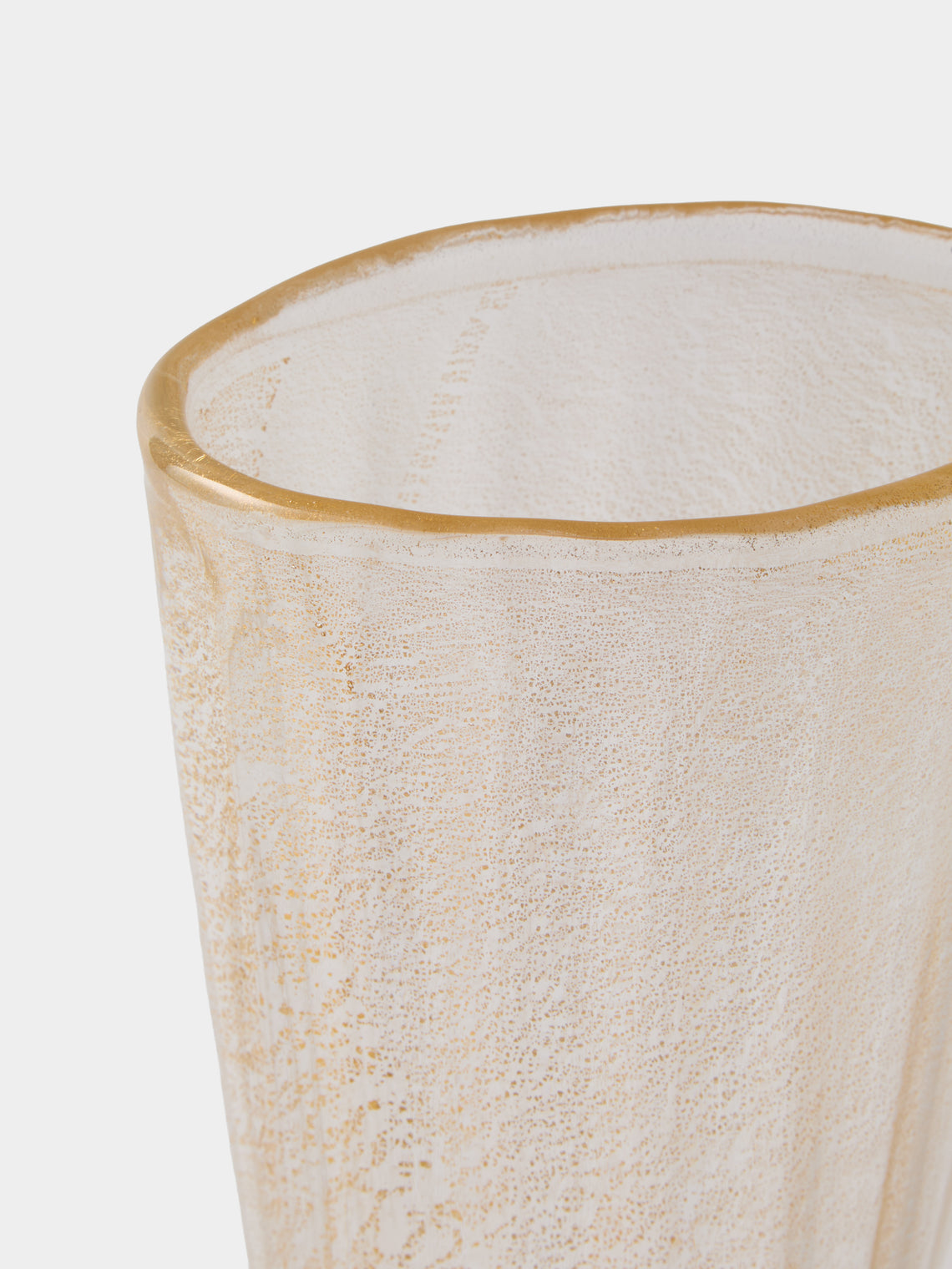 Antique and Vintage - 1960s Barovier & Toso Murano Glass Vase (9in/23cm) - Gold - ABASK