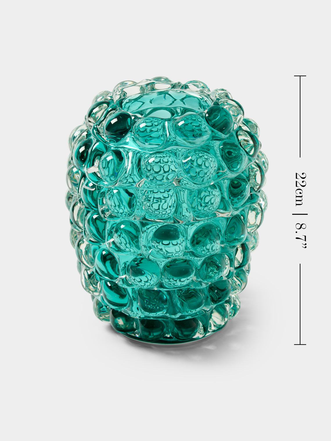 Yali Glass - Boboli Hand-Blown Murano Glass Vase (8.5in/22cm) - Blue - ABASK