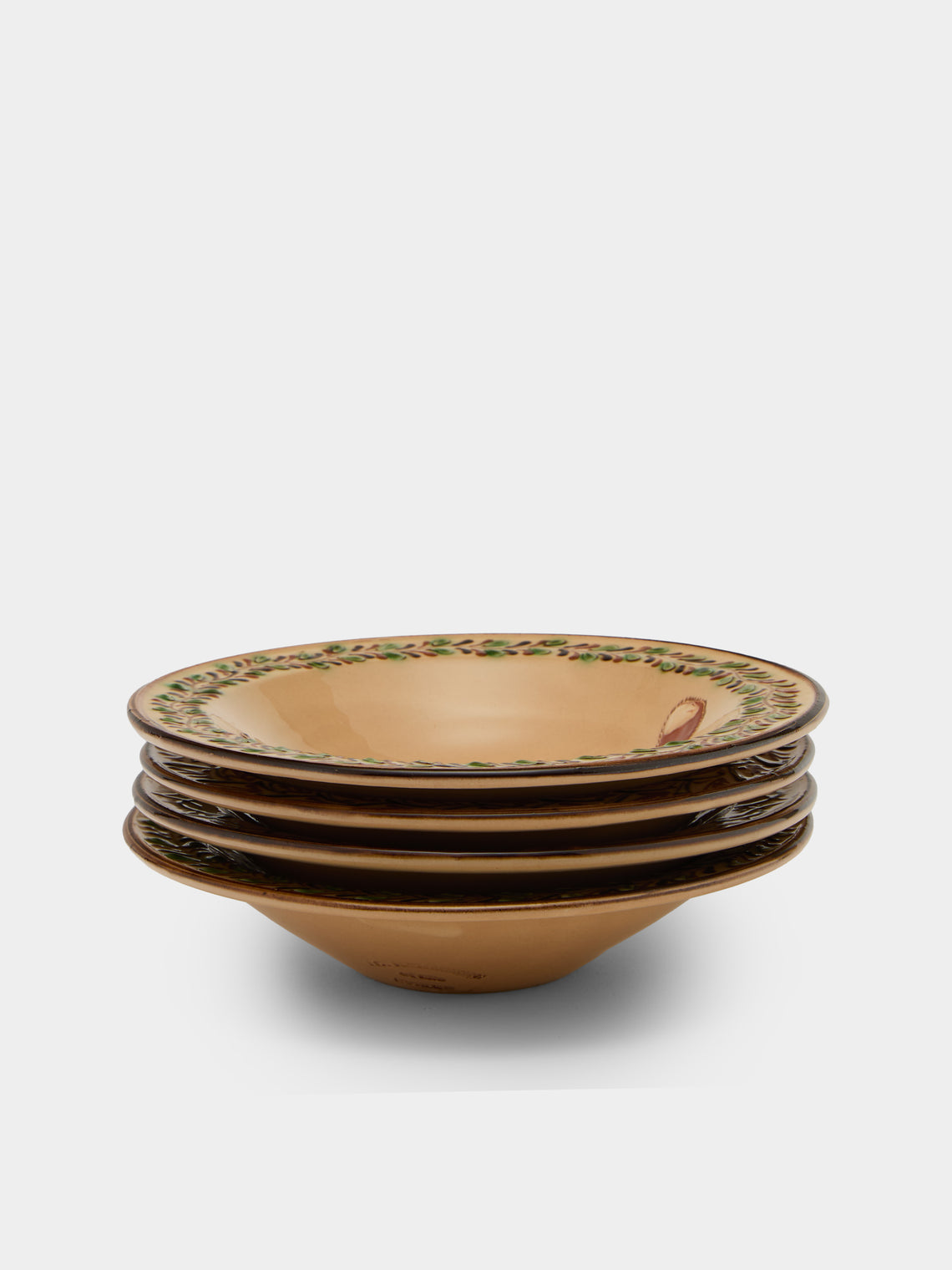 Poterie d’Évires - Animals Hand-Painted Ceramic Breakfast Bowls (Set of 4) - Cream - ABASK