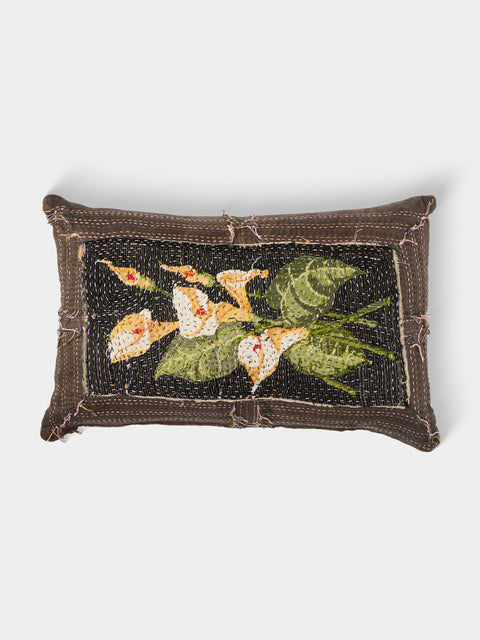 By Walid - 19th-Century French Napoleon III Needlepoint Wool and French Jacquard Cushion (25.5in/65cm) - Multiple - ABASK - 