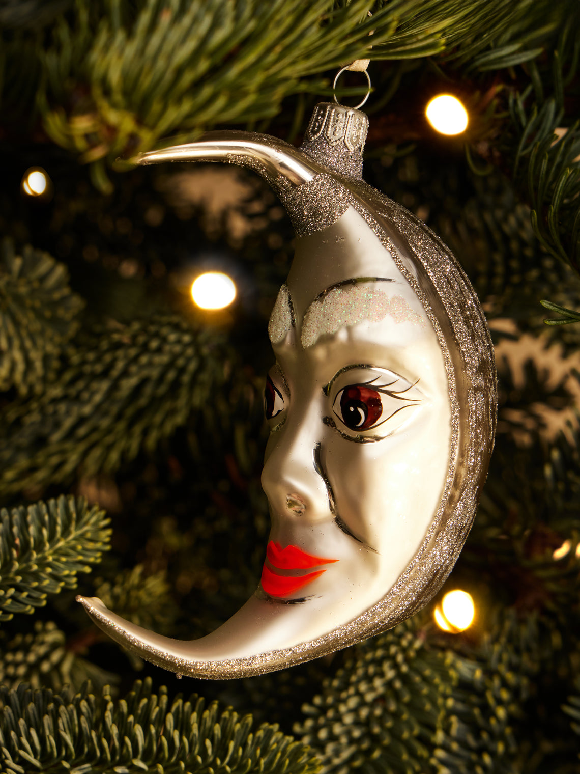 ABASK Decorations - Sun and Moon Hand-Blown Glass Baubles (Set of 2) - Yellow - ABASK