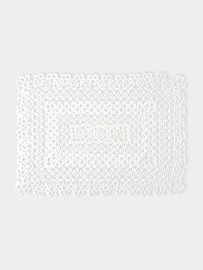 Rolane du Dreuih Creations - Lacework Linen Medium Oblong Placemats (Set of 4) - Ivory - ABASK - 
