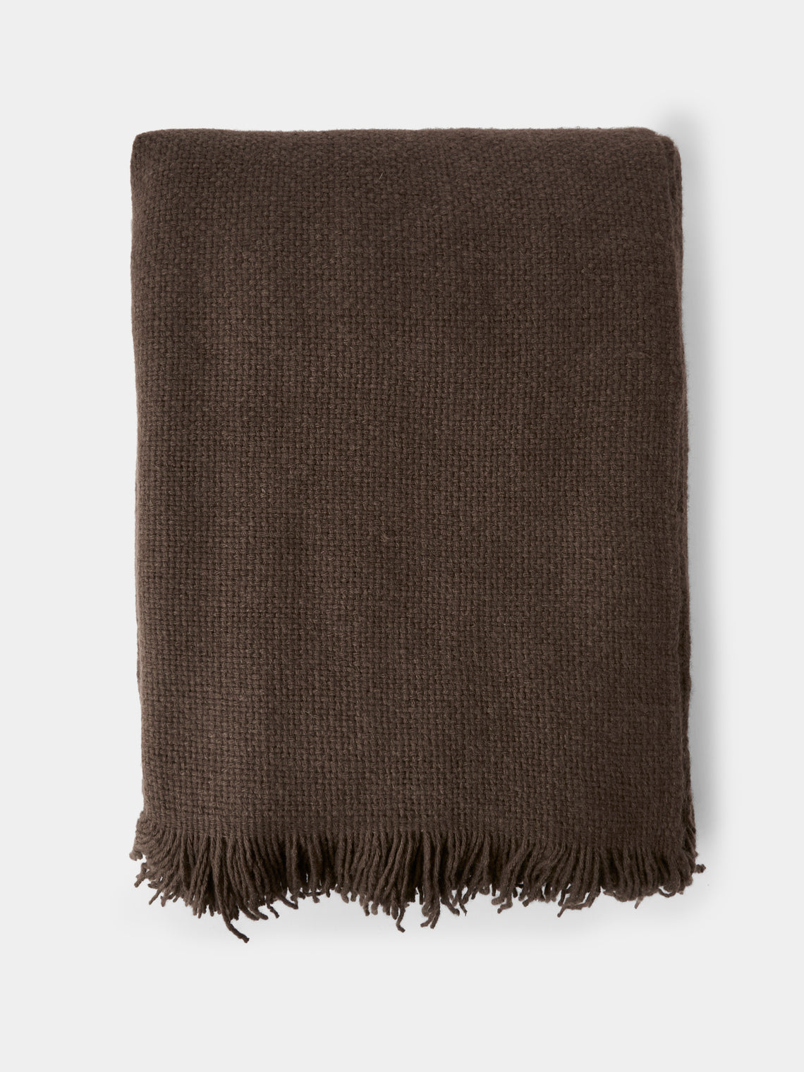 Denis Colomb - Mongolia Nubby Nomad Wool Bed Blanket (110in/2.8m) - Brown - ABASK