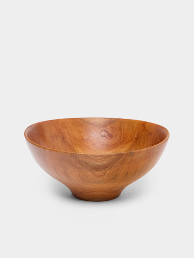Thursday Furniture - Hand-Turned Cherry Footed Bowl - Brown - ABASK - 