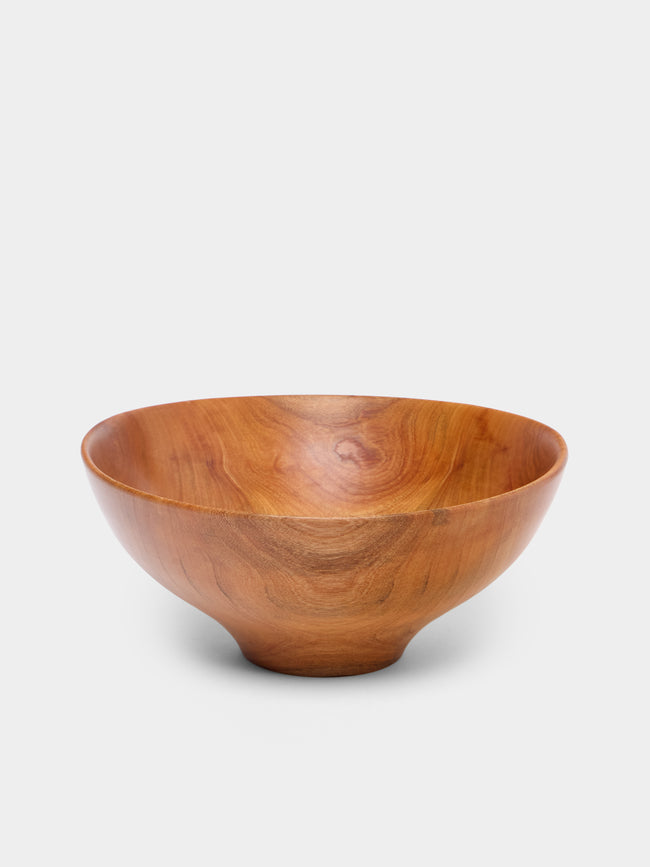 Thursday Furniture - Hand-Turned Cherry Footed Bowl - Brown - ABASK - 