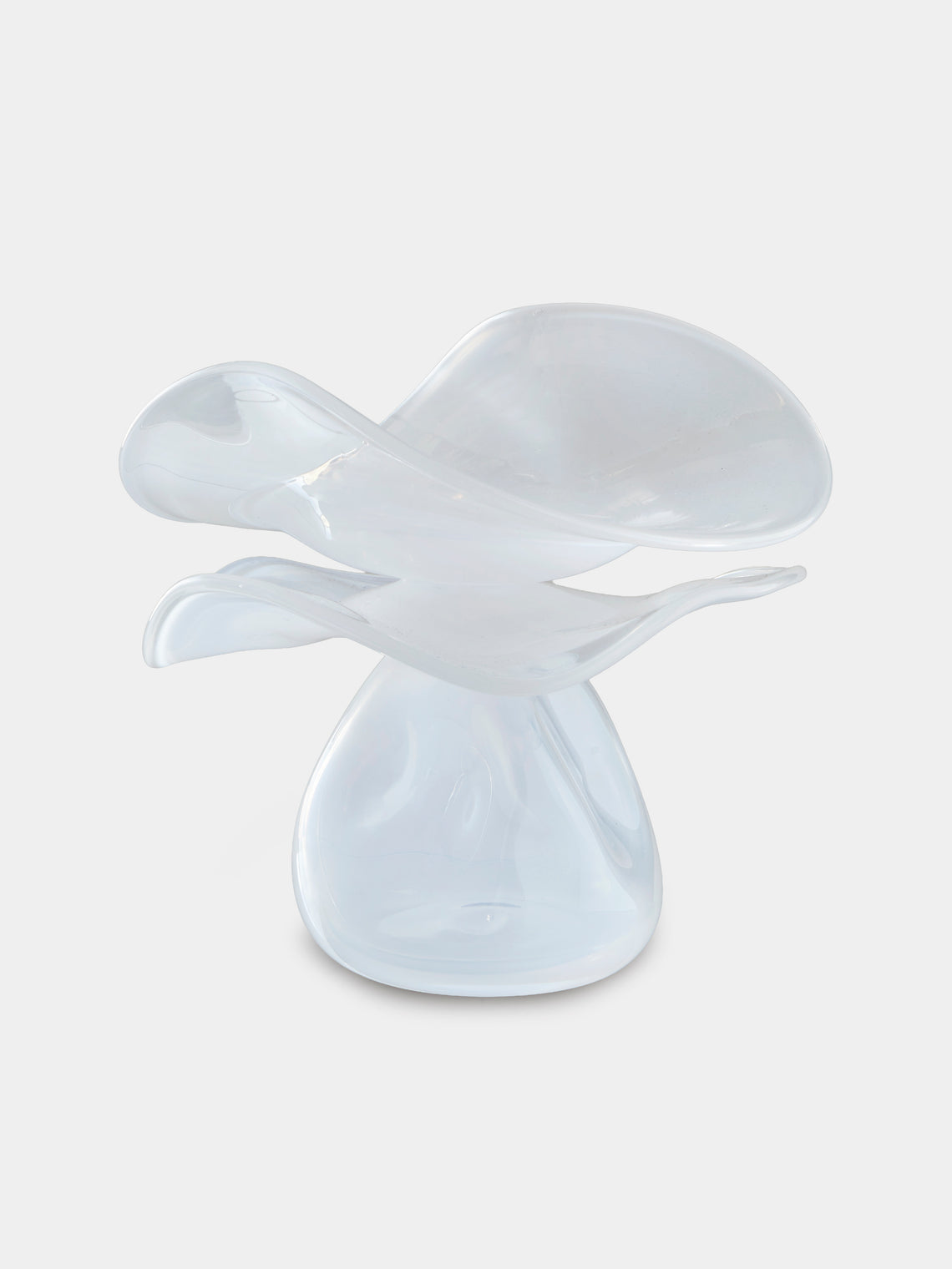 Oog Objects - 1 Hand-Blown Glass Vase (9in/23.5cm) - White - ABASK - 