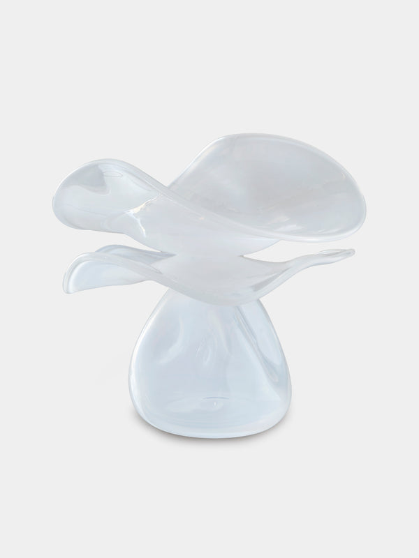 Oog Objects - 1 Hand-Blown Glass Vase (9in/23.5cm) - White - ABASK - 