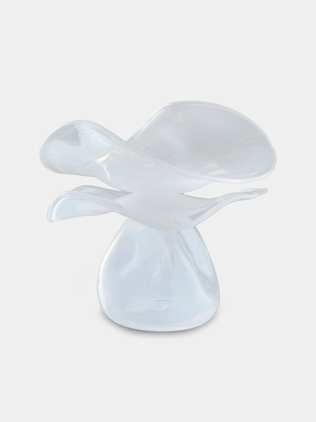 Oog Objects - 1 Hand-Blown Glass Vase (9in/23.5cm) - White - ABASK - 