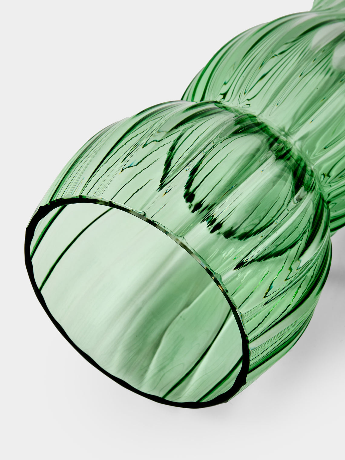 Yali Glass - Wave Hand-Blown Murano Glass Lantern - Green - ABASK