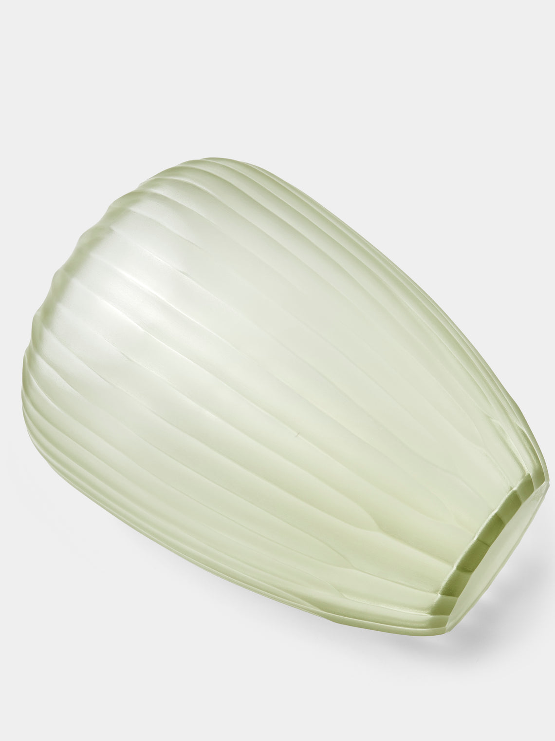 Micheluzzi Glass - Goccia Verdino Coste Hand-Blown Murano Glass Vase (9in/23cm) - Green - ABASK