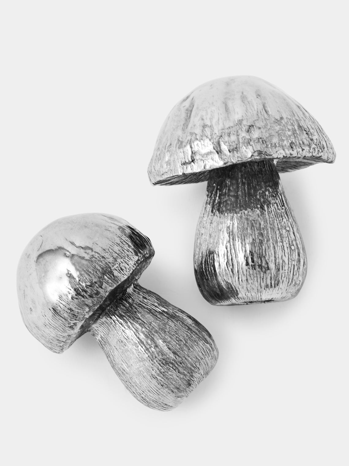 Au Bain Marie - | Set of 2 | Mushroom Pewter Salt and Pepper Shakers - Silver - ABASK