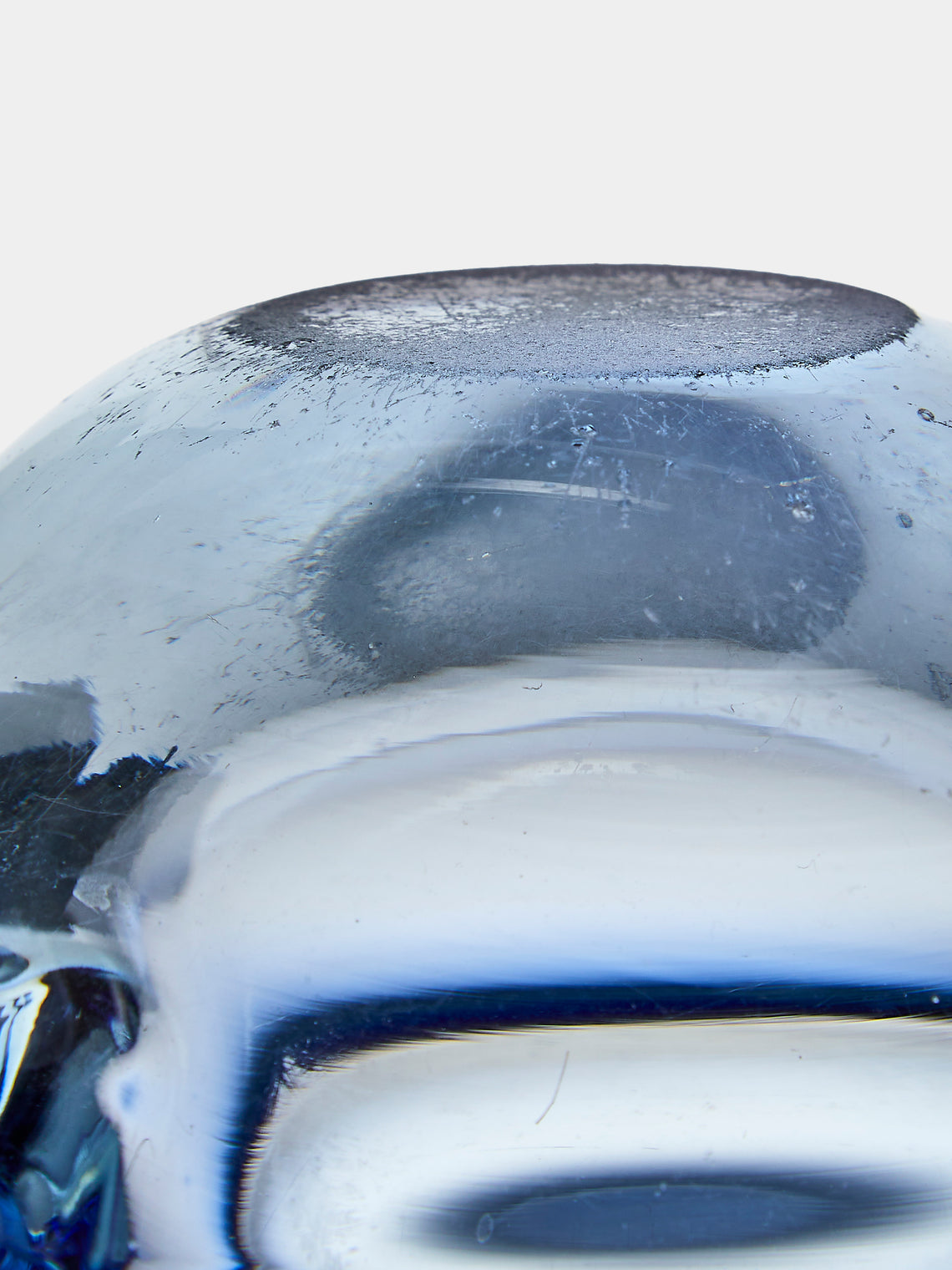 Antique and Vintage - Mid-Century Glass Ashtray - Blue - ABASK