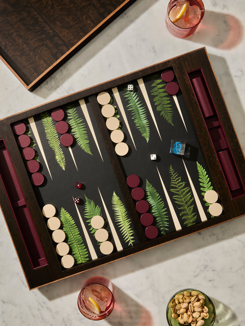 Alexandra Llewellyn - Forest Fern Wood Backgammon Set - Brown - ABASK