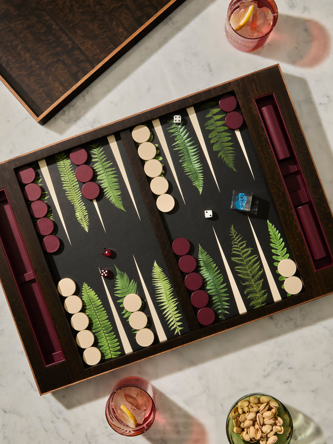 Alexandra Llewellyn - Forest Fern Wood Backgammon Set - Brown - ABASK