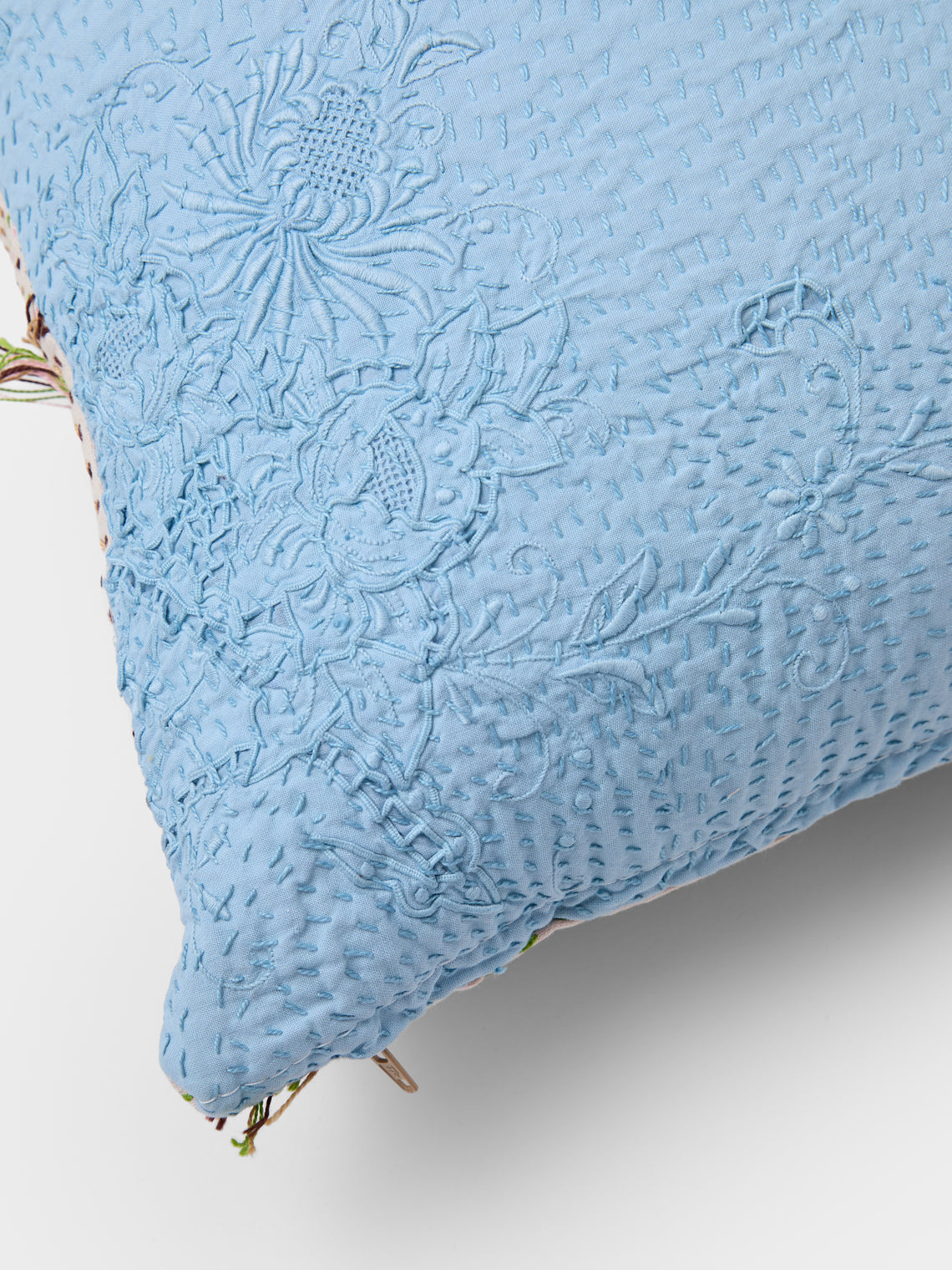 By Walid - 19th-Century Needlepoint Wool and Cotton Cushion (18.5in/47cm) - Multiple - ABASK