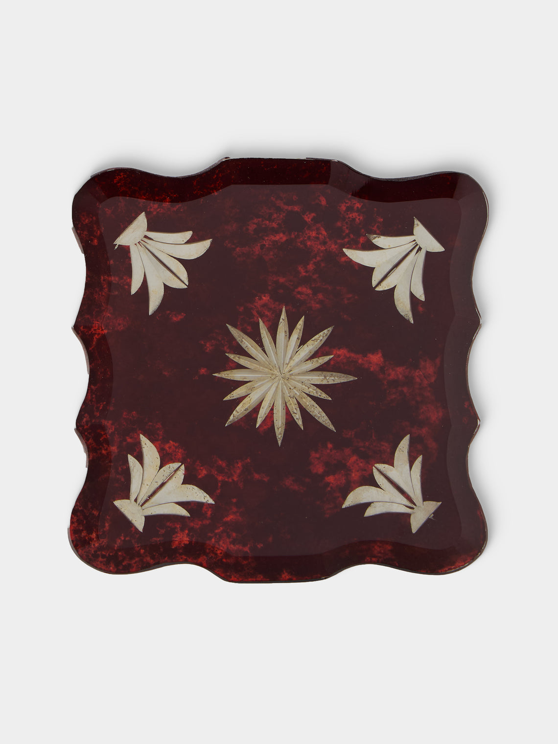 Borgo delle Tovaglie - Firenze Curio Mio Mirrored Glass Coasters (Set of 6) - Red - ABASK