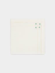 Malaika - Art Deco Hand-Embroidered Linen Napkins (Set of 4) - Green - ABASK - 