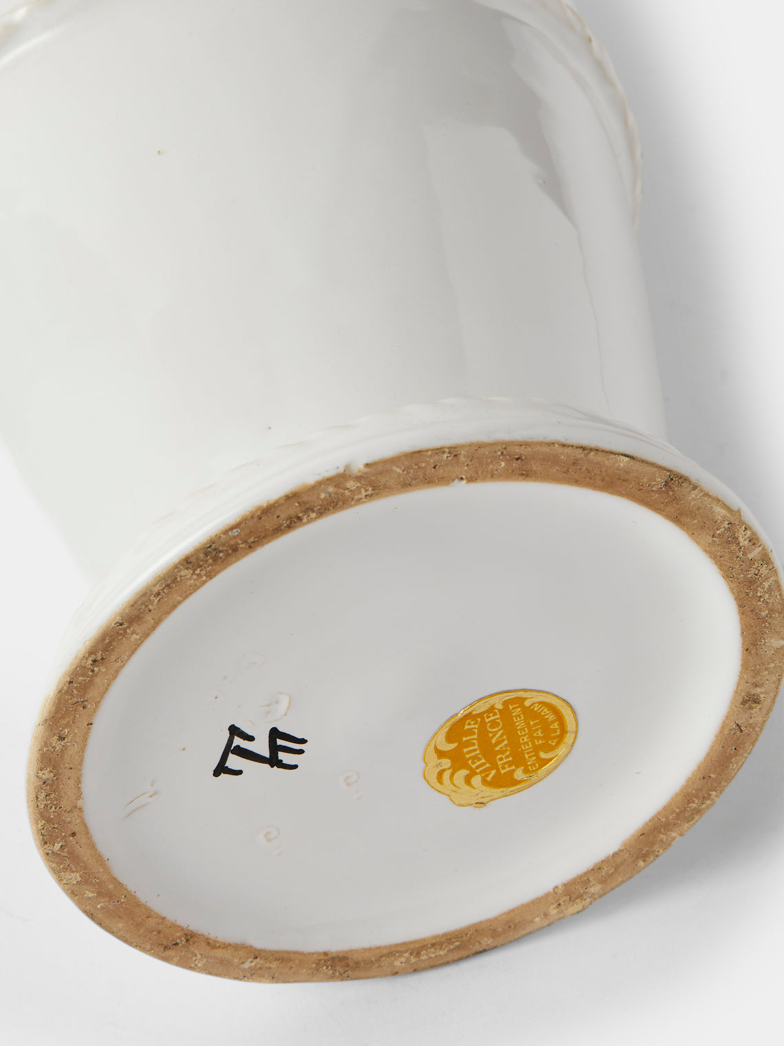 Antique and Vintage - 1940s Émile Tessier Ceramic Vase (12.5in/32cm) - White - ABASK