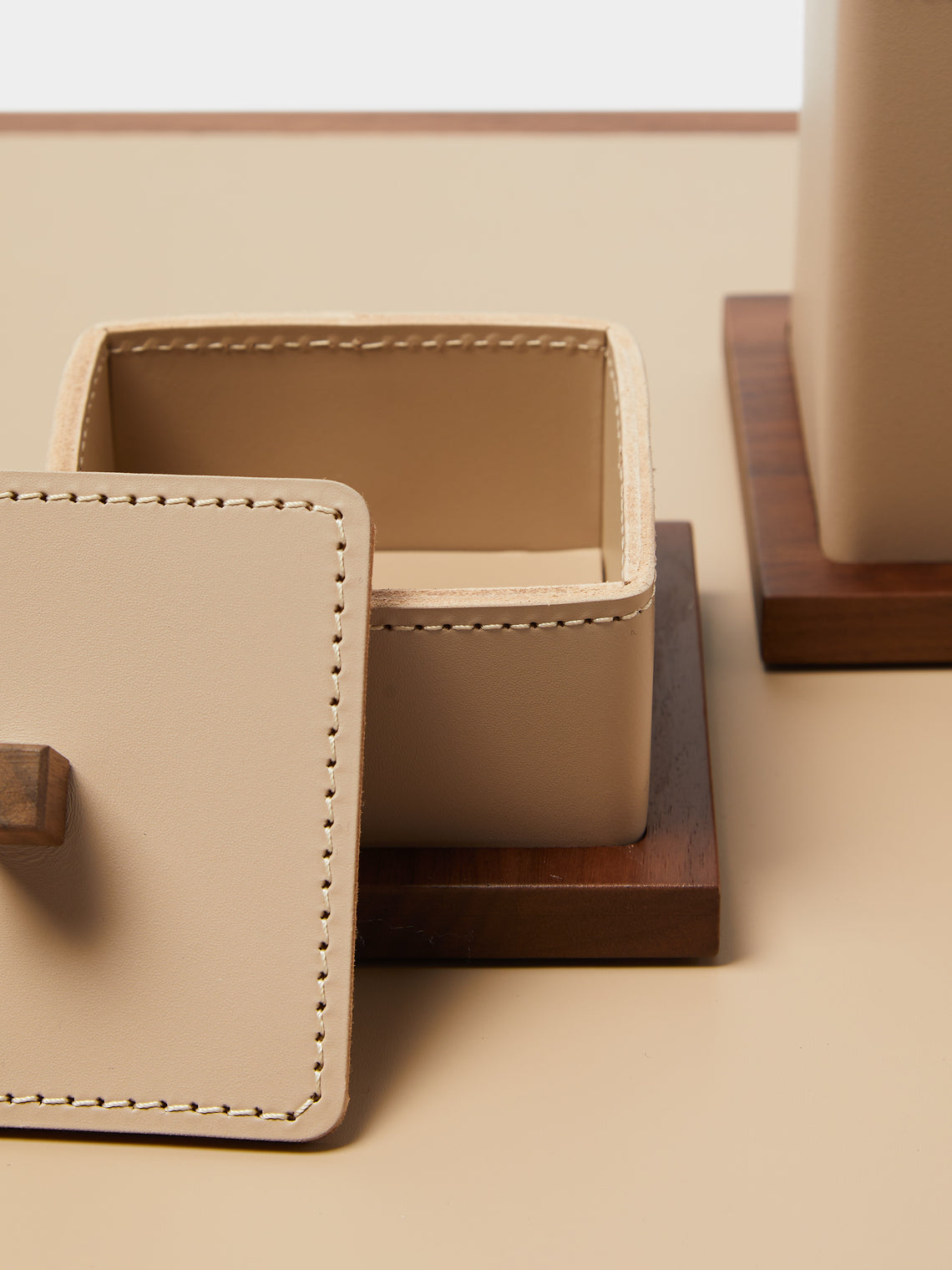 Rabitti 1969 - Pienza Leather Desk Set - Gray - ABASK