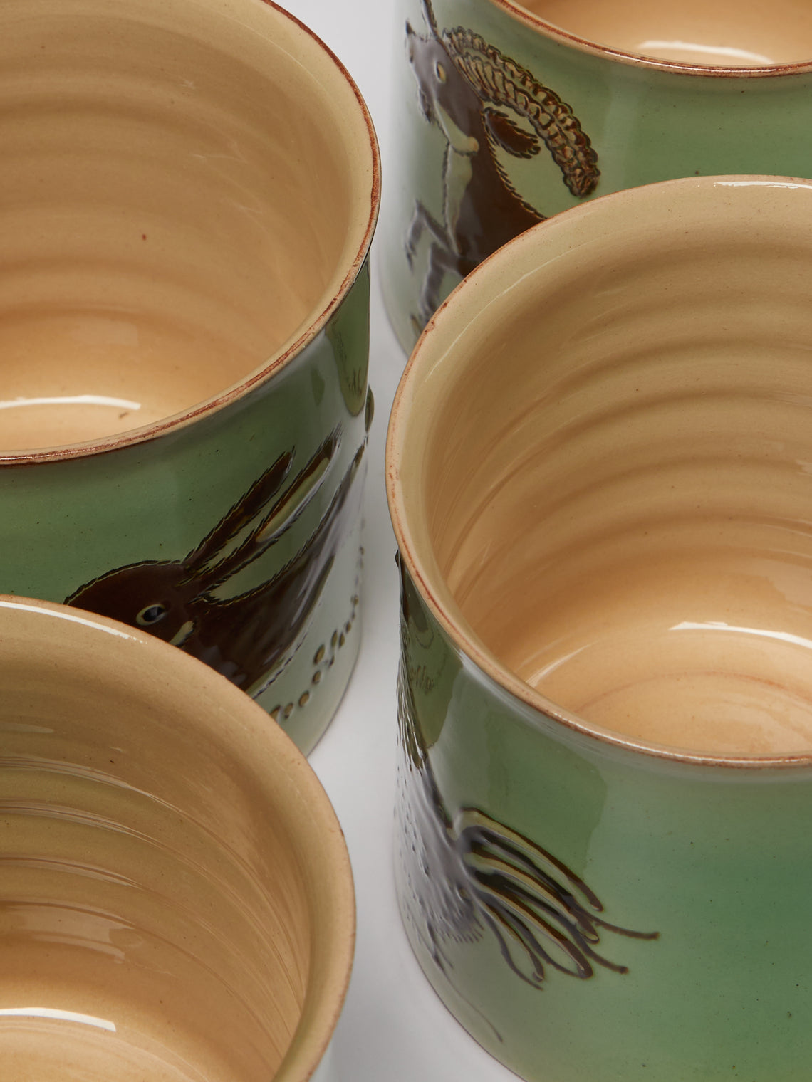 Poterie d’Évires - Animals Hand-Painted Ceramic Mugs (Set of 4) -  - ABASK