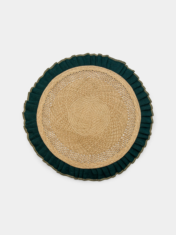 CasaLatina - Arandela Handwoven Iraca Palm and Linen Placemats (Set of 4) - Tan - ABASK - 