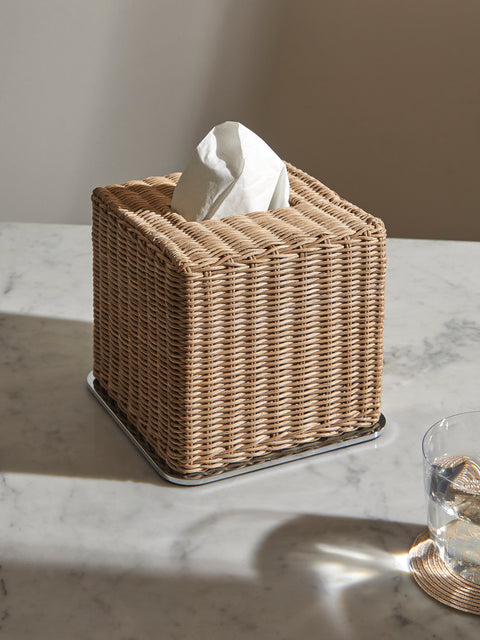 Pigment France - Amiens Rattan Tissue Box - Natural - ABASK