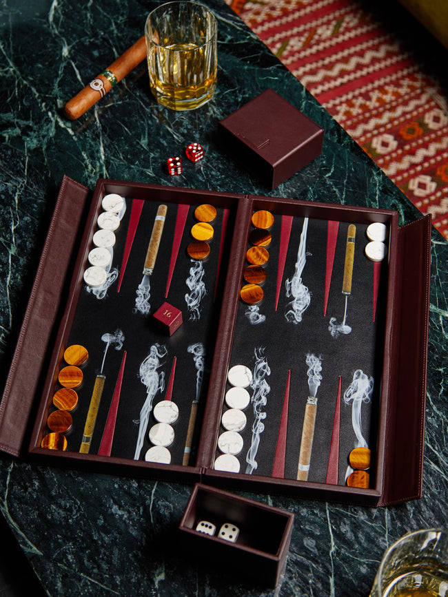 Green Leather Backgammon Set By Giobagnara ABASK Green leather backgammon set by giobagnara abask